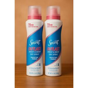 Secret Outlast Dry Spray Antiperspirant 4.1 oz – 2 Pack | 72HR Sweat & Odor Prot